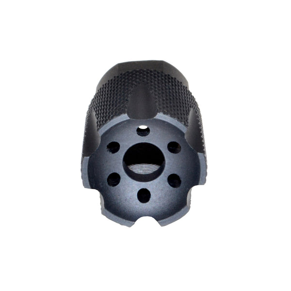 TACPOOL "Short Style" Competition Grade Muzzle Brake Recoil Compensator with Black Knurled Phosphate finish