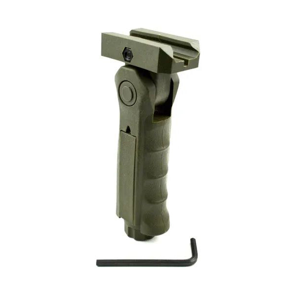 AR15 Foregrip Grip, 5 Position Adjustable, Polymer - Tan / Green