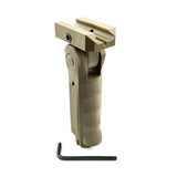 AR15 Foregrip Grip, 5 Position Adjustable, Polymer - Tan / Green