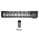 15" M-lok Split Top Rail Free Float Handguard For AR-15, Id 1.32", 12.2 Oz, Fits 223 / 5.56, Black, Made in USA