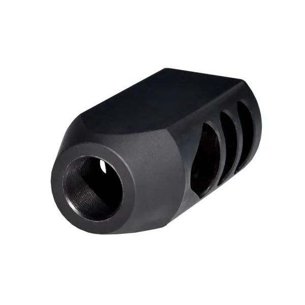 Competition Grade Muzzle Brake Recoil Compensator For .450 Bushmaster or Bull Barrel, 11/16"x24 Thread, Steel With Black Phosphate Finish