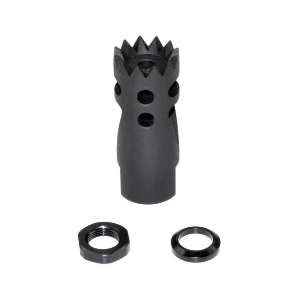 Steel Competition Grade Muzzle Brake Recoil Compensator For AR 10 .308/7.62 Nato, 5/8"x24 Thread, Gunmetal Black