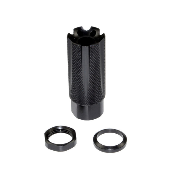 TACPOOL Competition Grade Muzzle Brake Recoil Compensator with Black Knurled Phosphate finish