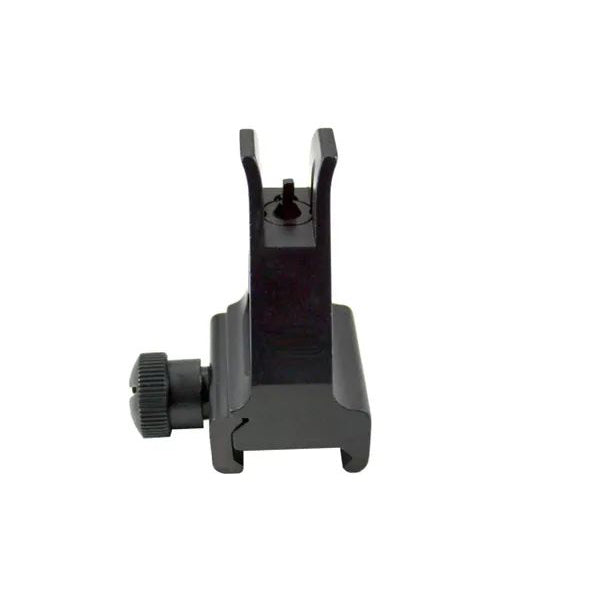 AR-15 Low Profile Receiver Height Flip-up Front Backup Sight For Picatinny Rail Or High Profile Gas Block - Aluminum - Black