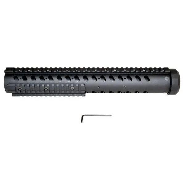 14" Free Float Round Handguard Quad Removable Rail Mount For .223 / 5.56 AR-15 - Black
