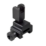 High Profile Flip-up Front Backup Sight For Mounting on Low Profile Gas Block - Aluminum - Black