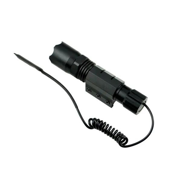 Tactical LED Flashlight With Picatinny Ring Mount, 260 Lumens, Remote Pressure Switch & Batteries Included
