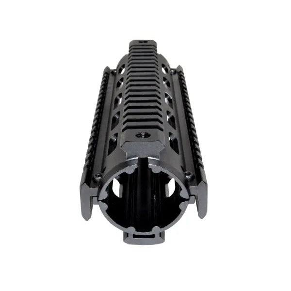 8.75" Mid Length 2 Piece Drop-in Quad Rail Handguard For Triangle End Cap, AR15 .223 - Aluminum - Black