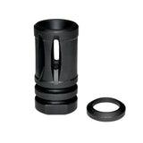 1/2x36 9mm Bird Cage Muzzle Brake For 9mm, Steel, Black