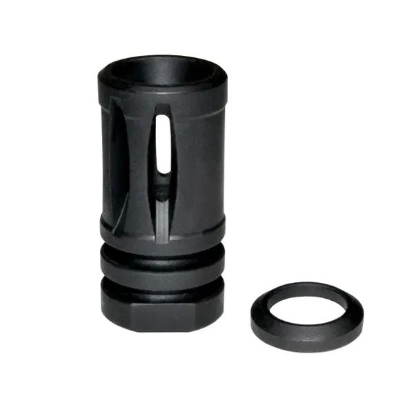 1/2x36 9mm Bird Cage Muzzle Brake For 9mm, Steel, Black