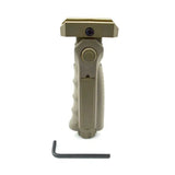 AR15 Foregrip Grip, 5 Position Adjustable, Polymer - Tan / Green