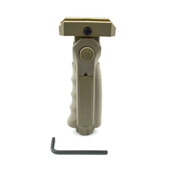 AR15 Foregrip Grip, 5 Position Adjustable, Polymer - Tan / Green
