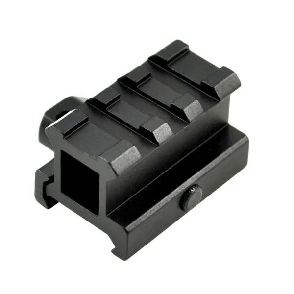 Riser Mount - Medium Profile 0.83" Height - 3 Picatinny Slots - Aluminum - Black