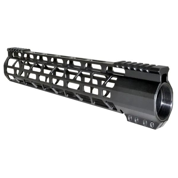 15" M-lok Split Top Rail Free Float Handguard For AR-15, Id 1.32", 12.2 Oz, Fits 223 / 5.56, Black, Made in USA