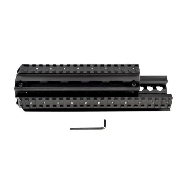 Saiga AK Rifle 7.62x39 2 Piece Handguard Quad Rail - Aluminum - Black