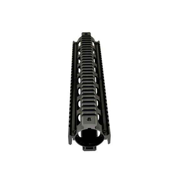 12" Rifle Length 2 Piece Drop-in Quad Rail Handguard Rail - Fits Round Handguard End Cap AR15 .223, Aluminum