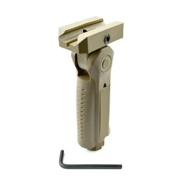 AR15 Foregrip Grip, 5 Position Adjustable, Polymer - Tan / Green