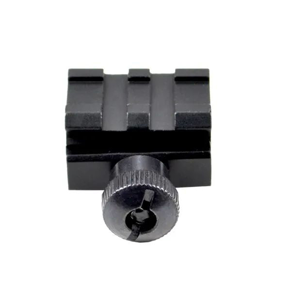 Low Profile Scope Riser Mount - 2 Picatinny Accessory Slots - Aluminum - Black