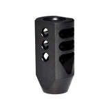 Competition Grade Muzzle Brake Recoil Compensator For .450 Bushmaster or Bull Barrel, 11/16"x24 Thread, Steel With Black Phosphate Finish