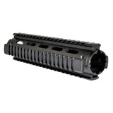 8.75" Mid Length 2 Piece Drop-in Quad Rail Handguard For Triangle End Cap, AR15 .223 - Aluminum - Black