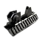 Front & Rear 45 Degree Offset Backup Sights - Polymer - Black / Tan