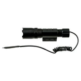 Tactical LED Flashlight With Picatinny Ring Mount, 260 Lumens, Remote Pressure Switch & Batteries Included