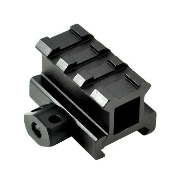 Riser Mount - Medium Profile 0.83" Height - 3 Picatinny Slots - Aluminum - Black