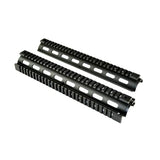 12" Rifle Length 2 Piece Drop-in Quad Rail Handguard Rail - Fits Round Handguard End Cap AR15 .223, Aluminum