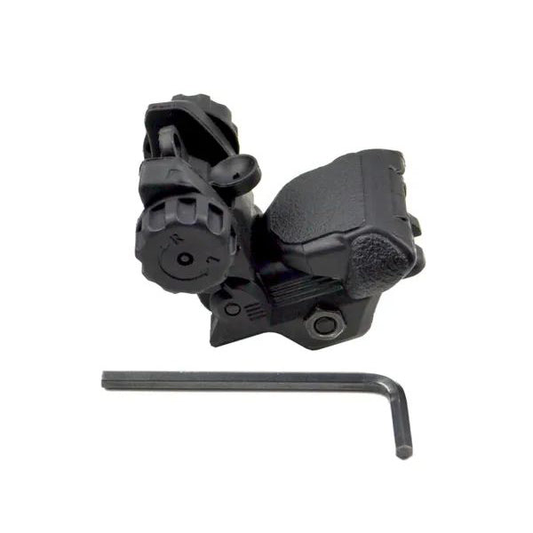 Rear Flip Up AR A2 Backup Sight For Picatinny Rail - Polymer - Black