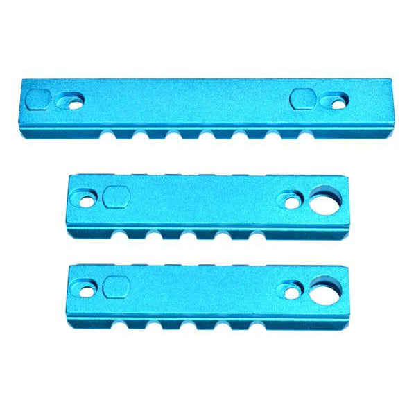 Keymod to Picatinny Adapter Aluminium Rail Kit For Keymod Handguard Rails - 2 X 5 Slot, 1 X 7 Slot - Choose Color