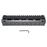 8.75" Mid Length 2 Piece Drop-in Quad Rail Handguard For Triangle End Cap, AR15 .223 - Aluminum - Black