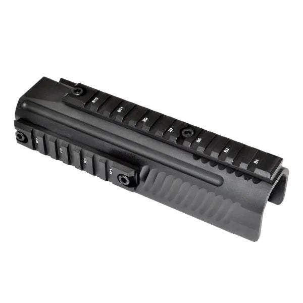Remington 870 12 Gauge Pump Action Shotgun Forend Tri Rail - Aluminum - Black
