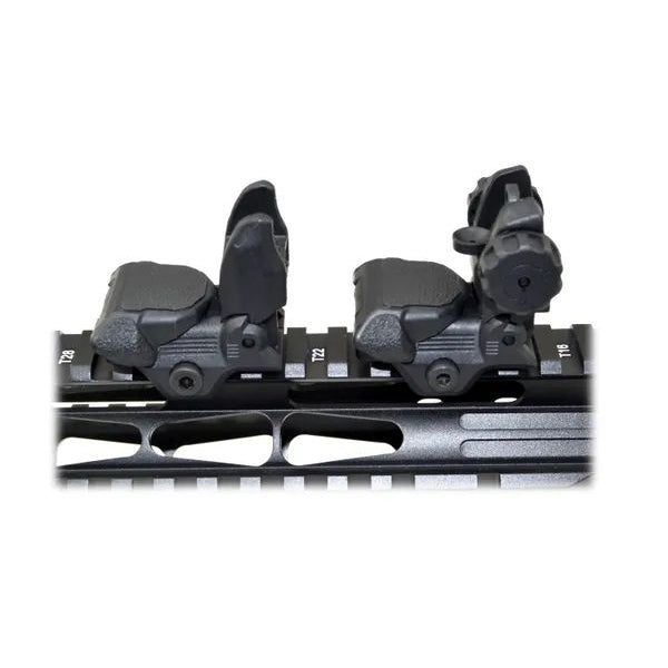 AR Style Front And Rear Flip Up Backup Sight Set - Polymer - Black / Tan / Green