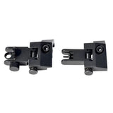 AR Front & Rear 45 Degree Offset Flip Up Backup Sight Set - Aluminum - Black