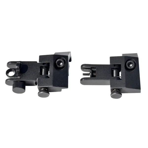 AR Front & Rear 45 Degree Offset Flip Up Backup Sight Set - Aluminum - Black