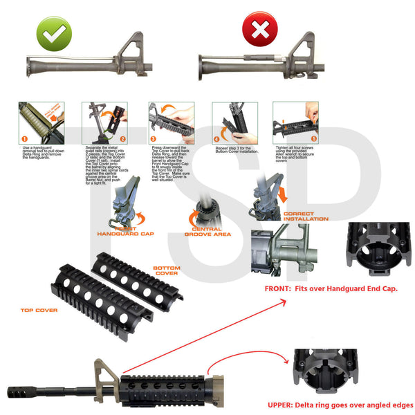 AR 308 2pc Drop In Handguard Carbine Length - 308 Dmps Low Profile / LR-308 2pc 6.7" 6061-T6 Aluminum