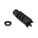 49/64x20 Shark Style Muzzle Brake For .50 Beowulf, Steel, Black
