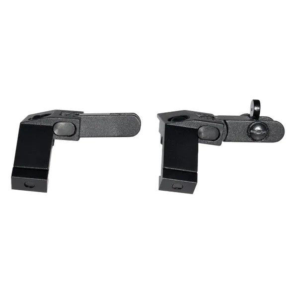 AR Front & Rear 45 Degree Offset Flip Up Backup Sight Set - Aluminum - Black