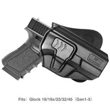 Pistol Holster for Glock 19/23/32, owb, Polymer Level Ii Retention