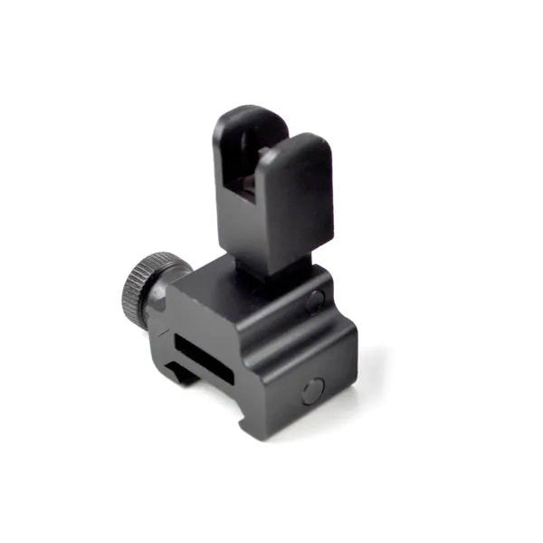 High Profile Flip-up Front Backup Sight For Mounting on Low Profile Gas Block - Aluminum - Black