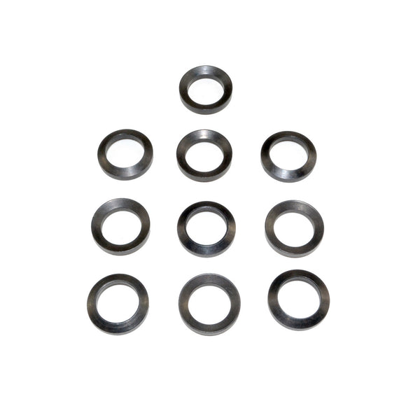 TACPOOL 10 Piece Crush Washer Set, for AR-15 1/2"x28 - Black Steel / Stainless Steel