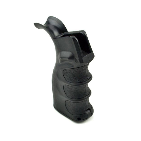AR Style Fixed Polymer Pistol Rear Grip, Beavertail Designed with Storage