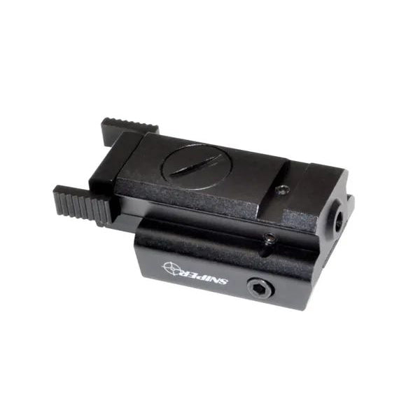 Compact Tactical Red Laser Sight With Picatinny Top Rail By Sniper®. Great For Handguns and Rifles.