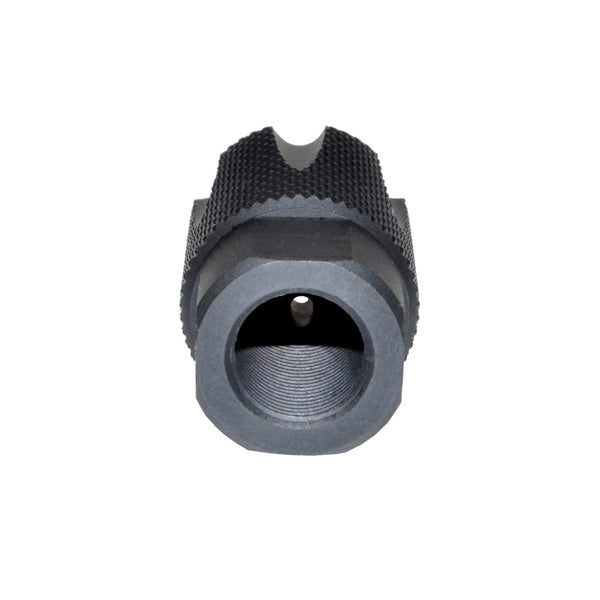TACPOOL "Short Style" Competition Grade Muzzle Brake Recoil Compensator with Black Knurled Phosphate finish