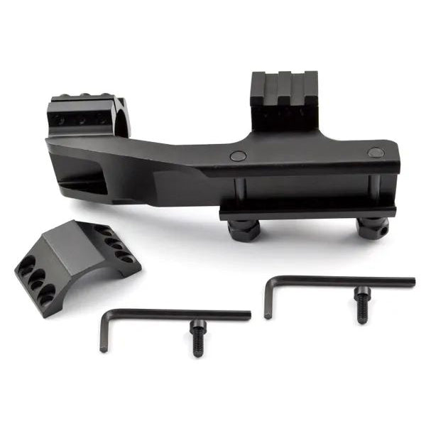 1" Cantilever Rifle Scope Mount W/ Tactical Tri Rail With 8 Picatinny Accessory Slots - Aluminum - Black