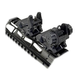 AR Style Front And Rear Flip Up Backup Sight Set - Polymer - Black / Tan / Green