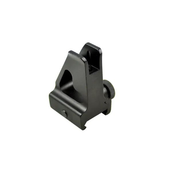 AR-15 Low Profile Receiver Height Flip-up Front Backup Sight For Picatinny Rail Or High Profile Gas Block - Aluminum - Black