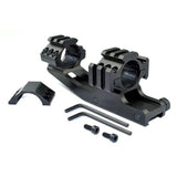 1" Cantilever Rifle Scope Mount W/ Tactical Tri Rail With 8 Picatinny Accessory Slots - Aluminum - Black