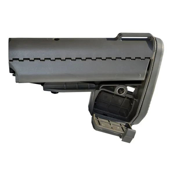 Buttstock with Recoil Pad and 2 Sided Storage, Fits AR Mil Spec Adjustable Buffer Tubes.