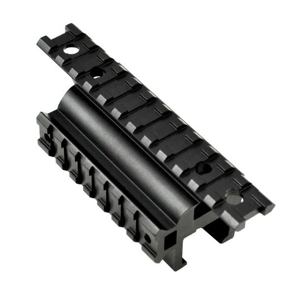 Aftermarket Claw Mount For Hk Mp5 G3 + Variants - Claw Mount Dual Picatinny Rail Mount - 19 Slots - Aluminum - Black